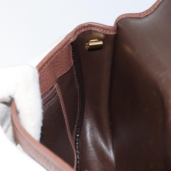 Authentic Christian Dior Shoulder Bag Leather Brown Gold - Picture 7 of 16